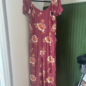 LOFT Burgundy and White Textured Top